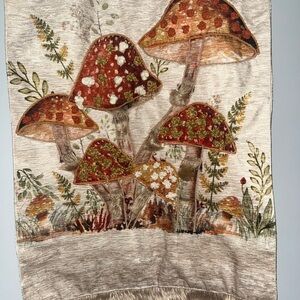 Mushroom fall velvet table runner 74”